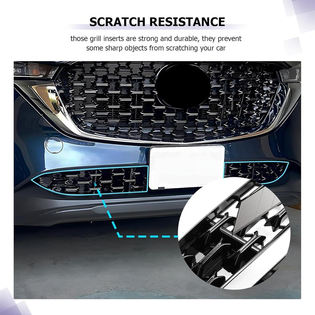 LUWU Front Grill Mesh Compatible With   2024 2025 Mazda CX-5 Front Mesh Grill erts Trims Front Mesh Grille Cover Guard for 2024 2025 Mazda CX5 Car