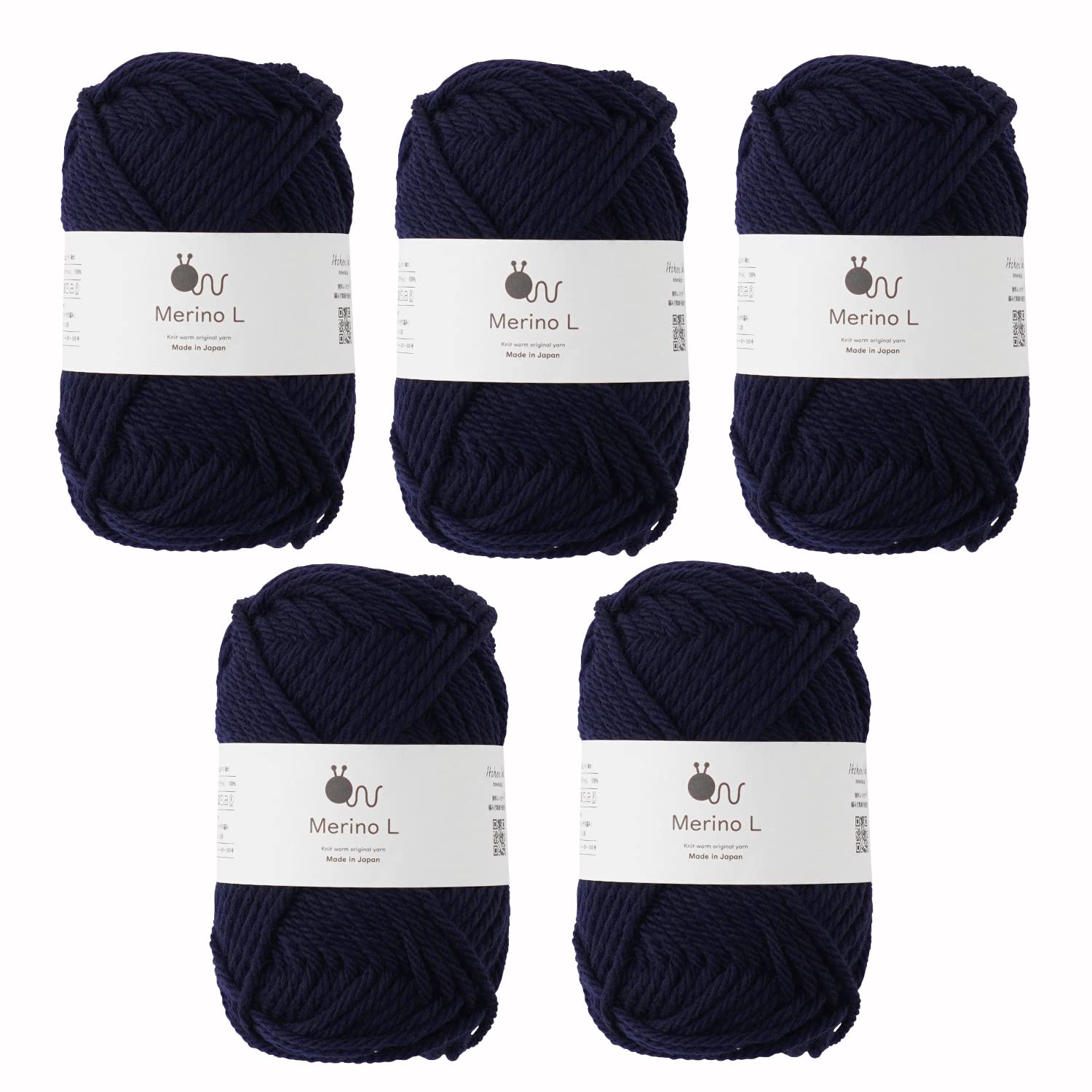 

Набор из 5 мотков пряжи Harawool knitworm Merino L экстра толстая 40г шерсть сделано в Японии (приблизительно. 56м) 108.Темно-синий