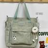 2025 new large-capacity commuter shoulder bag bear retro tote bag student class tutoring bag messenger bag bag