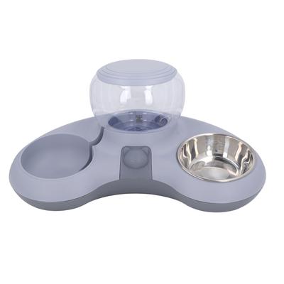 Double Cat Bowls Pet Food and Water Bowl Set Tilted Raised Cat Bowls with 1.4L Automatic Water Dispenser for Cats Small