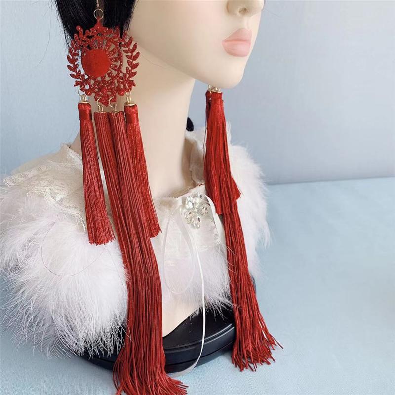 Bohemia Style Earrings Chinese Knot Lantern Pendant Long Tassel Earrings For Women Jewelry Accessories Christmas New Year Gift