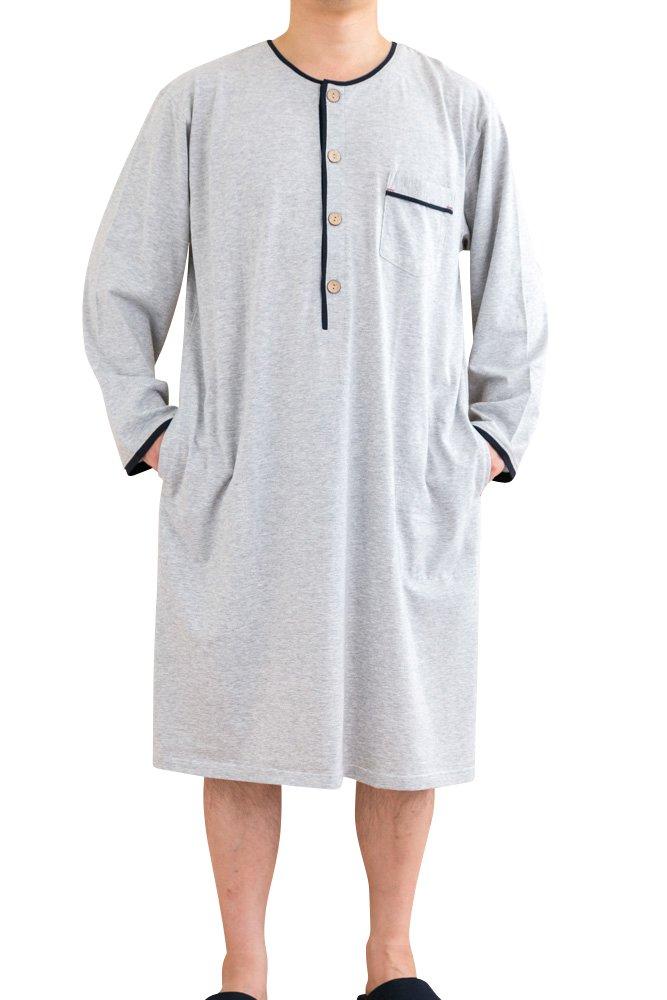 Eye unisex Henley pullover cotton jersey perfect for spring and early 17113 light K's long-sleeved sleeper, 100% knit, fall. (3L, gray)