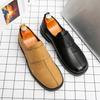 Läderskor herr sommar nya plattform business casual skor en-pedal herr loafers stor storlek driving herrskor