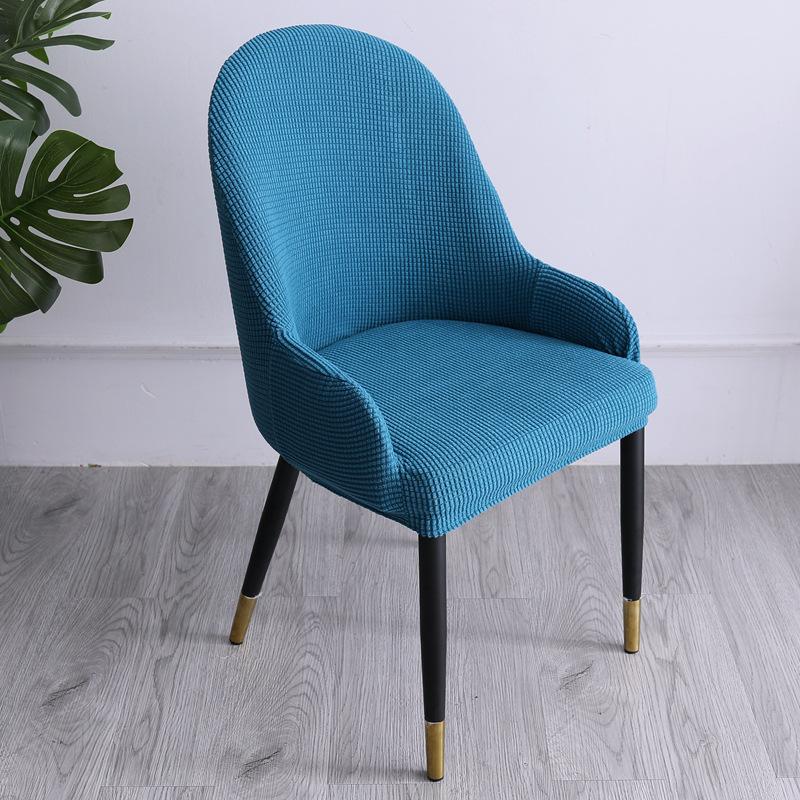 Simple Curved Shaped Chair Back Semicircle Dining Table Dining Chair Cover Backrest  Integrated Elastic Chair Cover