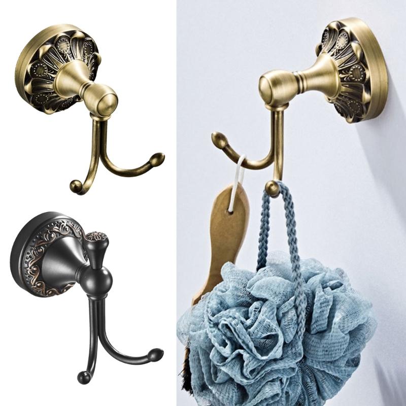 Decorative Brass Entryway Coat Hook Heavy Duty Metal Wall Mounted Hangers Simple Installs for Jackets Bags Homes Office