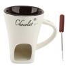 Chocolate Melting Fondue Mug Ceramic Butter Warmer Pot Chocolate Melting Supplies with Fork for Kitchen