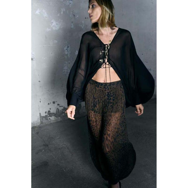 Zbzr New Spring and Autumn Women's Clothing Fashion Wind Fashion Elegant Animal Pattern Print Bloomers 8566065 051