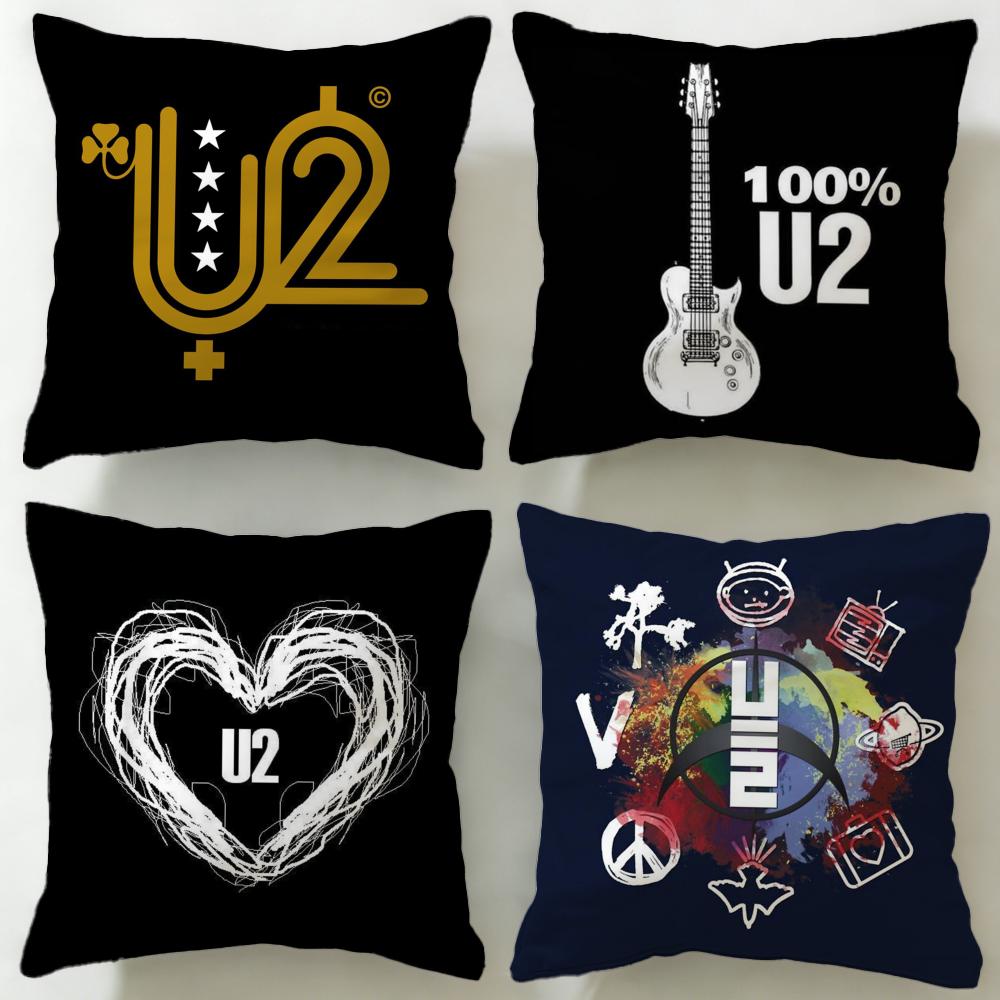 Classic Band U2 Cushion Cover Soft EasyWash Pillow Case Versatile for Couch Bed Travel and Office