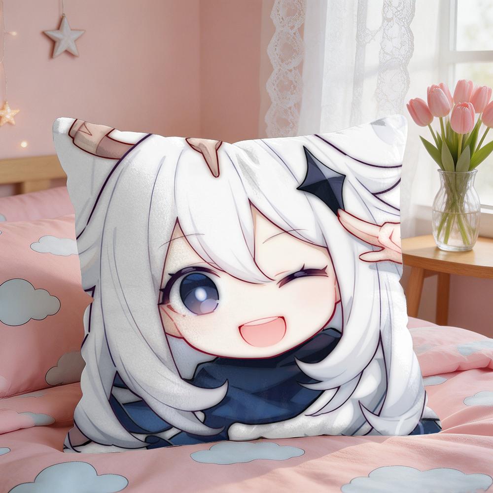 Paimon Cute Genshin Impact Cushion Cover Square Short Plush Pillow Case Living Room Sofa Home Decor Funda X
