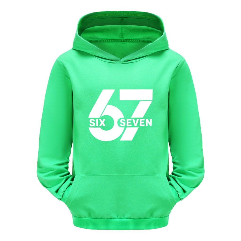 5398 Boys Girls Steal a Brainrot 67 Printed Casual Long Sleeves Hoodies
