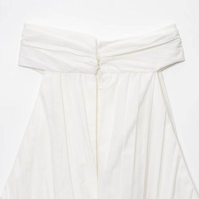 Kaslead New Arrival Women's Clothing Fashion Style Fashion Minimalist Small Pleated Hanging Collar Tops 0387077