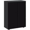 Bathroom Cabinet 2 Doors In Wood with 3 Shelves and Soft Close, 60x30x82cm, Glossy Black
