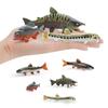 Realistic Plastic Fish Model Set Featuring Colorful Red Spot Salmon Piranha And Yarrow Fish