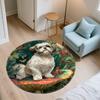 Shih Tzu Pattern Round rug,Carpet Rug for Living Room Bedroom Sofa Playroom Decor,Non-slip Floor Mat,Holiday Gifts and Birthday Gifts