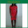 Classic Women Fashion Short Sleeve Button Pencil Dress For Stylish Office Attire