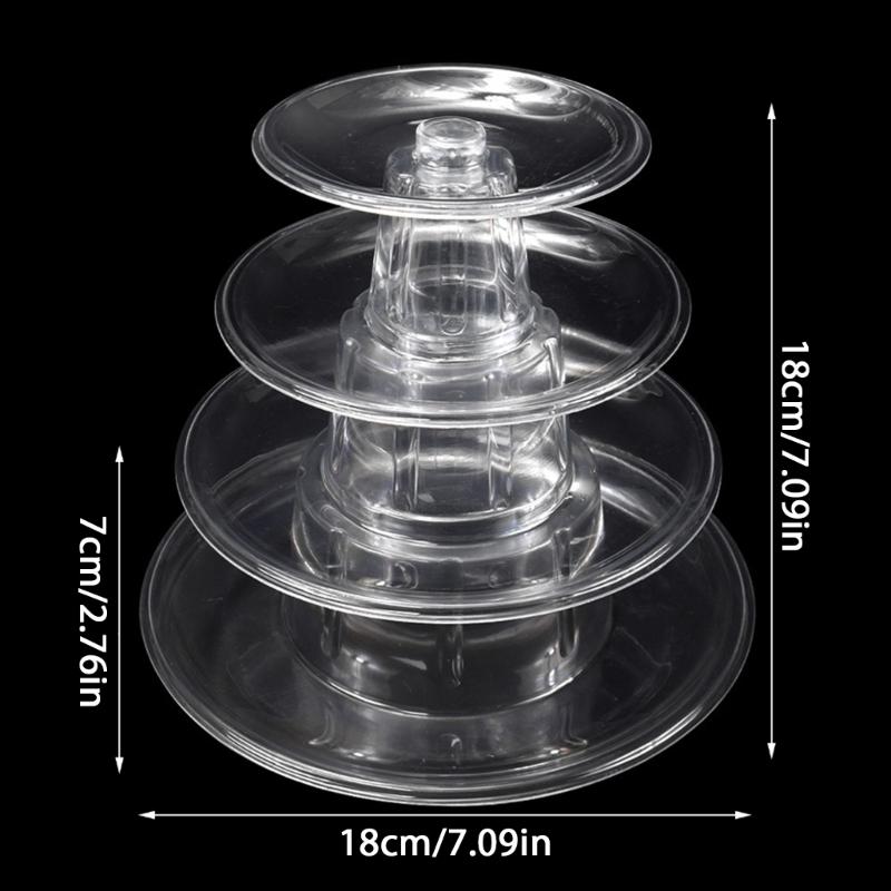 Durable 4 Layer Macaron Display Tower Portable Macaron Tower Display Case Storage Holder For Parties And Celebration