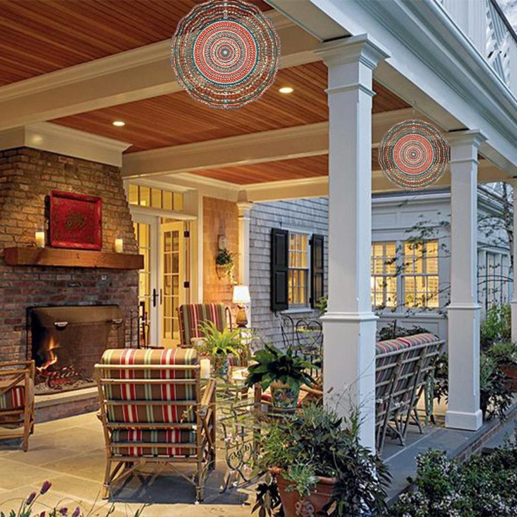 Open - A Piece of Indian Mandala Design Pattern for Outdoor Courtyard And Garden Decoration, Wind-Powered Outdoor Hanging Windmill