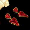 Draweye Resin Strawberry Earrings for Women Palace Style Vintage Fashion Hyperbole Jewelry Sweet Elegant Pendientes Mujer