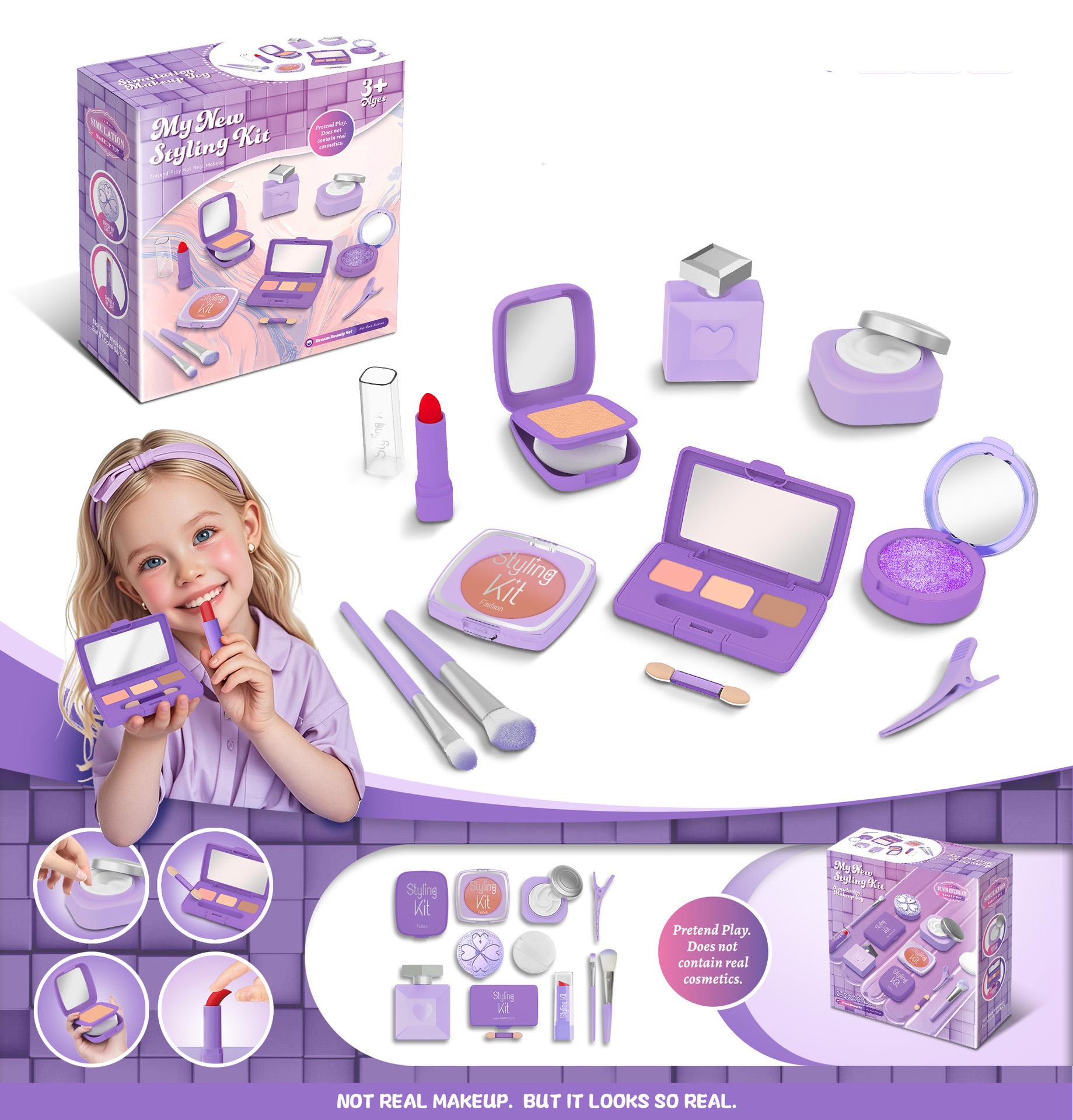 

Игрушки для макияжа для девочек, Игрушечный домик принцессы, Имитация косметики, Набор помады и теней для век, Игрушки для детей, девочек, подарок на день рождения, Рождество фиолетовый