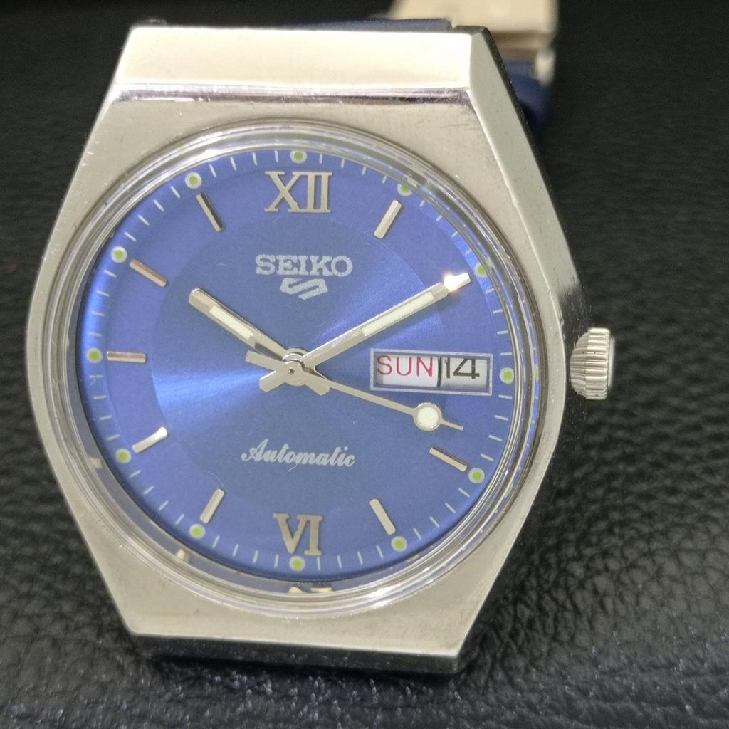 VINTAGE SEIKO 5 AUTOMATIC 6309A JAPAN MENS BLUE COLOR DIAL WATCH a500807-5 R154-a500807