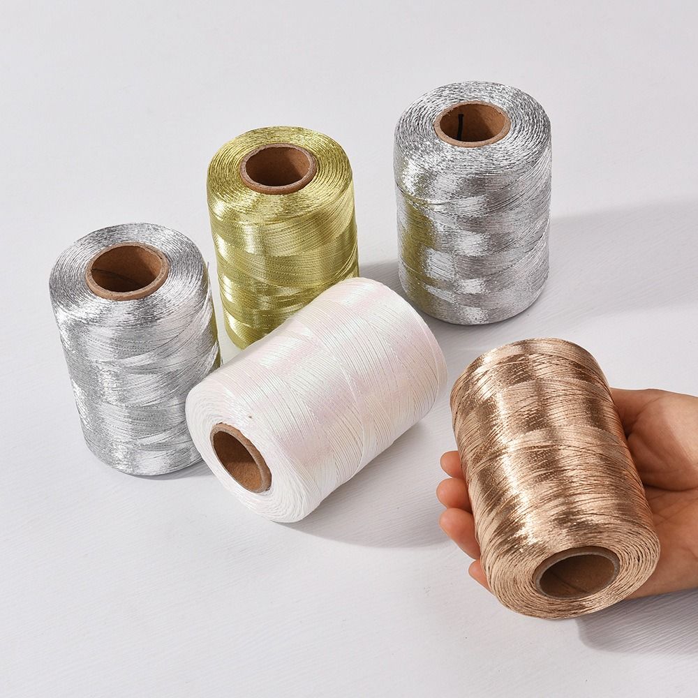 Simple Sparkling Metallic Thread Colourful 1.0mm Hand Knitted Yarn Soft Sequin Glitter Crochet Thread Crochet Accessories