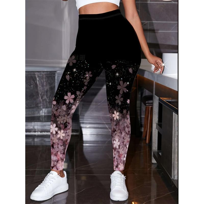 2026 Womens High-Waist Printed Yoga Leggings Casual Slim Fit Activewear Pants