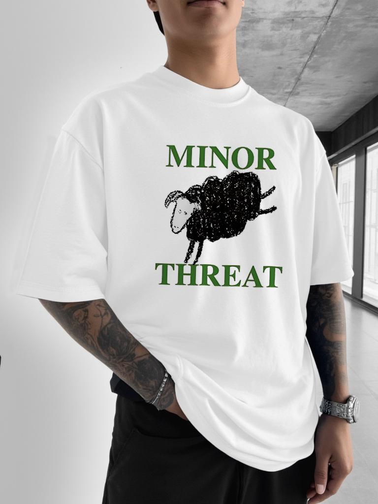 

Футболка з принтом «Вівці» від Minor Threat, стиль панк-рок, круглий виріз, повсякденна, з коротким рукавом, чоловіча футболка, літо L