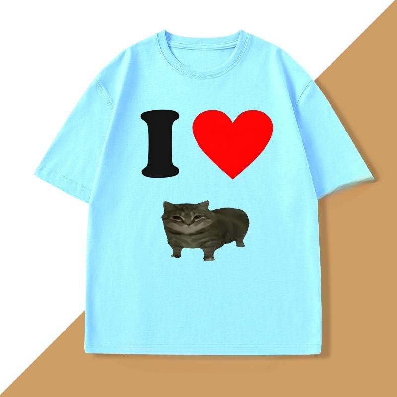 I Love Oiiaoiia Cat Meme TShirt Unisex Women Funny T Shirts Parody Tees Tiktok Tshirt Funny Streetwear Tops Oversized Loose Tops