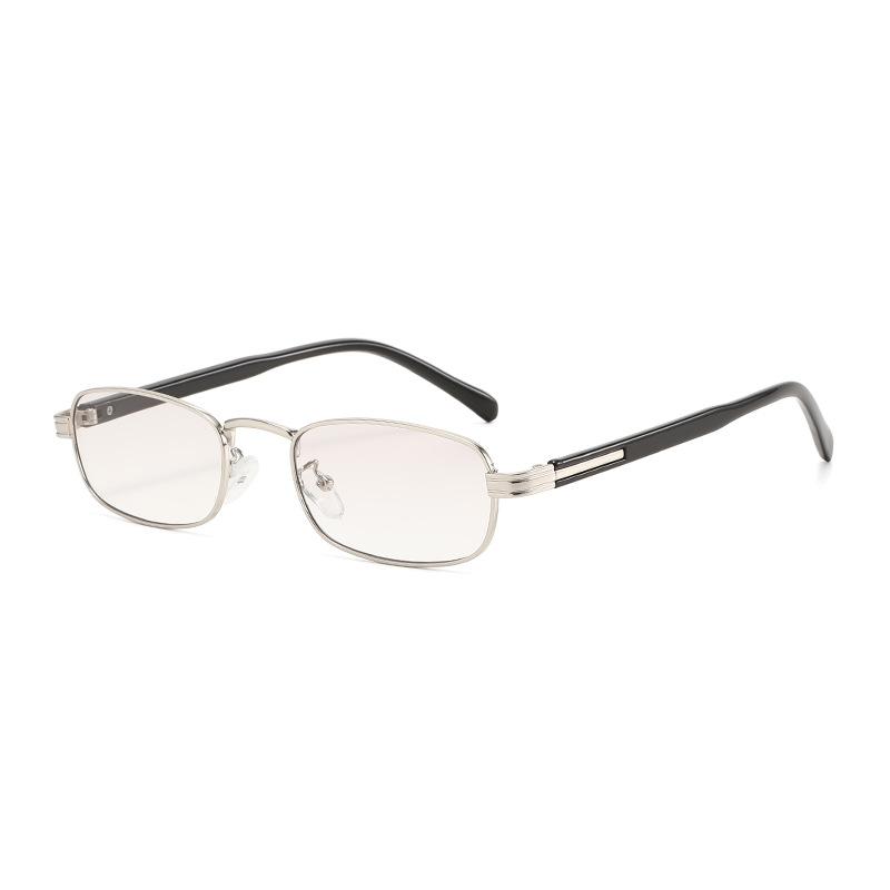 Retro metal narrow frame rectangular sunglasses men's and women's sunglasses trendy street shooting versatile high-end glasses