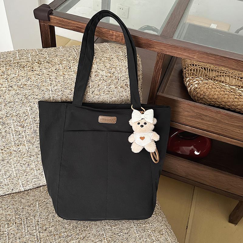 

Women Simple Top Handle Bag Large Capacity Lightweight Waterproof Shoulder Bags Comfortable and Versatile Texture Commuting Bag чёрный