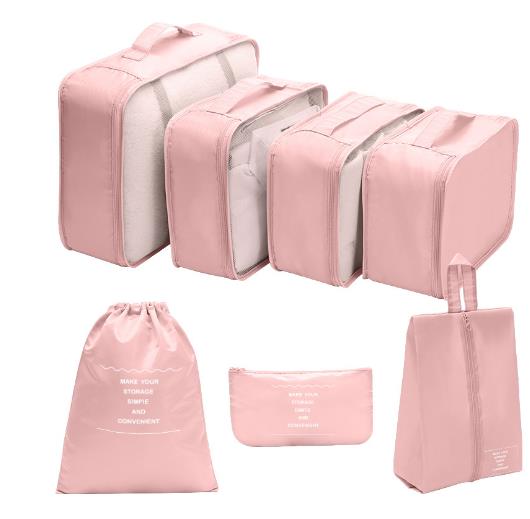 7-Piece Travel Storage Bag Set Large Capacity Multi-Purpose Bags for Clothing Washing Grooming - Organized Travel Essentials