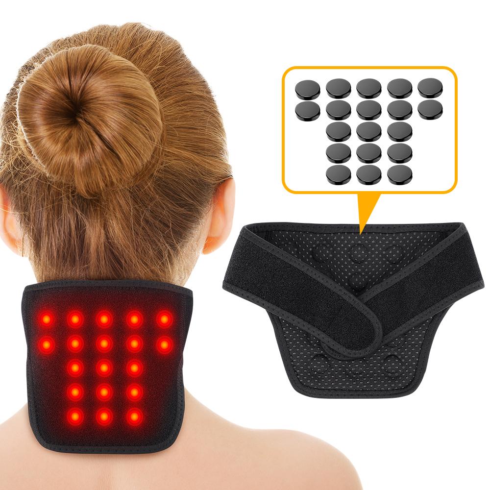 Tourmaline Self-heating Neck Brace 19 Magnets Stone Neck Care Cervical Spine Warming Brace Belt Relieve Discomfort
