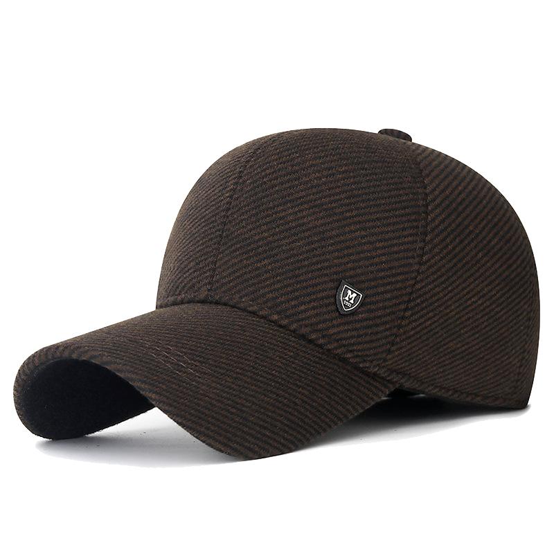 Mens Winter Baseball Cap with Ear Flaps, Baseball Winter Hats with Ear Flaps for Men Outdoor Walk Running  Adjustable Size