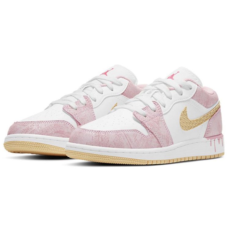Air Jordan 1 Low GS Strawberry Ice Cream Kids Sneakers Pink Arctic-Punch Pale-Vanilla CW7104-601