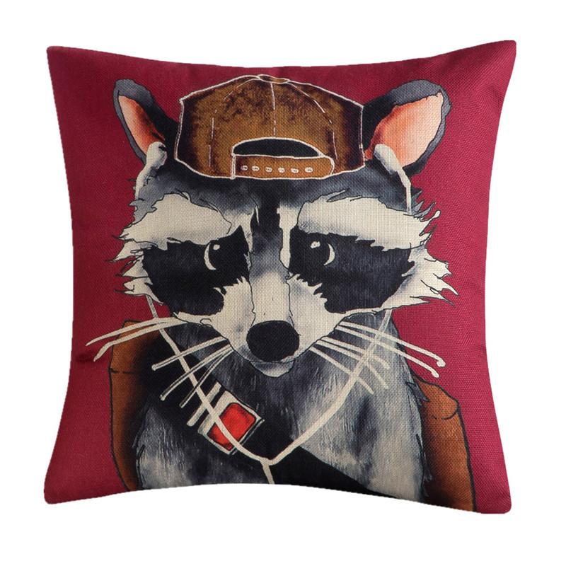 45x45cm Personalized Cartoon Animal Printed Sofa Cushion Cover Home Living Room Throw Pillowcase Decoration