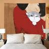 Giant Cat Tapestry Wall Hanging Surreal Humor Orange Room Window Funny Kitty Illustration Aesthetic Wall Art Decor