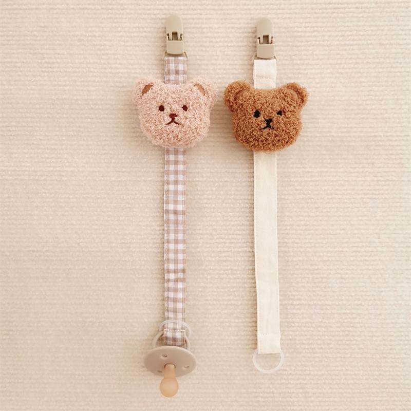 Cadena para Chupete de Bebé Oso de Dibujos Animados Anti-Pérdida Correa para Chupete Encantador Mordedor y Soporte para Chupete Cordón Cinturón Anti-caída