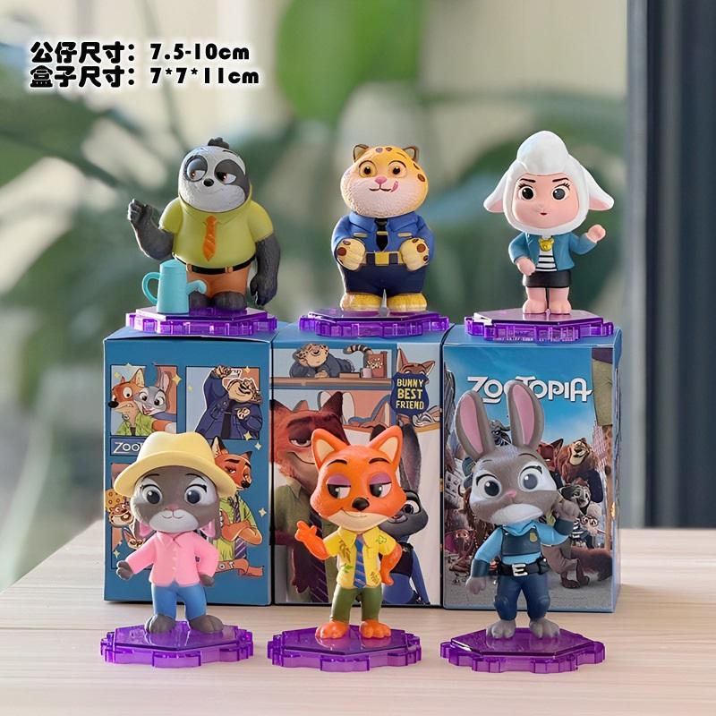 Zootopia Figure Set 4 Styles, Cute Cartoon Animal Characters PVC Collectible Model Toys, Best Gift for Kids Fans