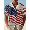 Mens Short Sleeve Casual Shirt Vintage Hawaiian Print Loose Fit Streetwear