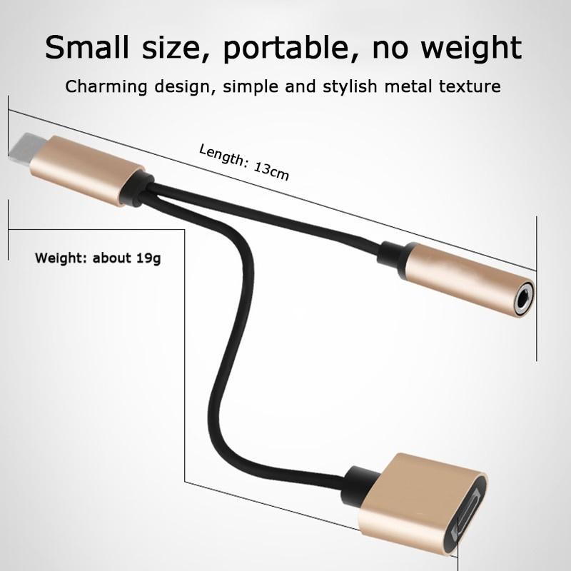 Adaptér Nabíječka Audio kabel 2 v 1 nabíjení na 3,5 mm jack sluchátka Aux převodník pro Apple Iphone 7 8