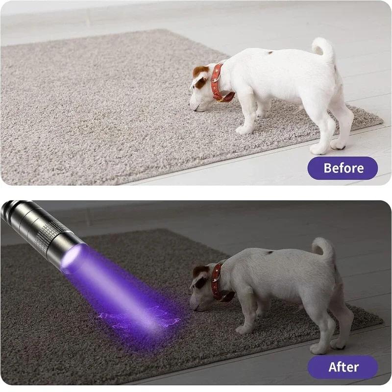 

2PCS UV Flashlight 365nm Ultraviolet Torch With Pen Clip Portable Use AAA Batteries Light Pet Urine Scorpion Detector UV Lamp Short-1PC