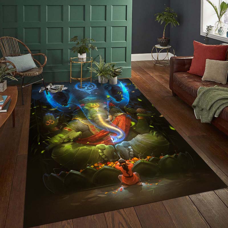 3D Printed African Elephant Face Close-up Animals Rugs for Bedroom Home Decor Play Mats Living Room Carpets Non-slip Floor Mats