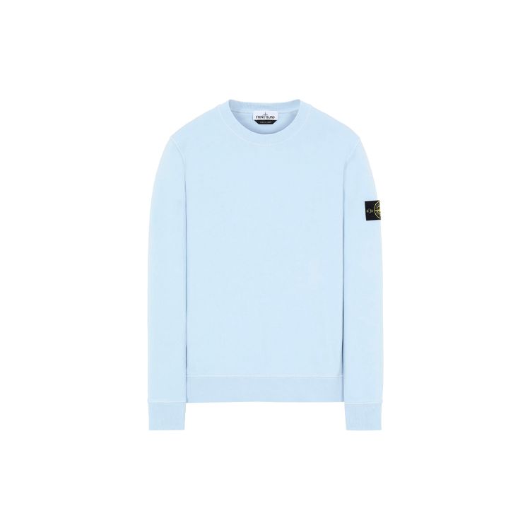 

Stone Island Garment Dyed Crew Sweatshirt With Compass Patch Men Sweatshirts Sky-Blue 741563051-V0041 XL