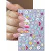 5D Elegant Daisy Petal Nail Stickers Spring Summer Colorful Flower Floral Leaves Nail Decals DIY Self-Adhesive Manicure Slider Nail Decoration