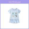 Girl Summer Cotton T Shirt And Shorts Set With Cartoon Pattern For Toddler Kids