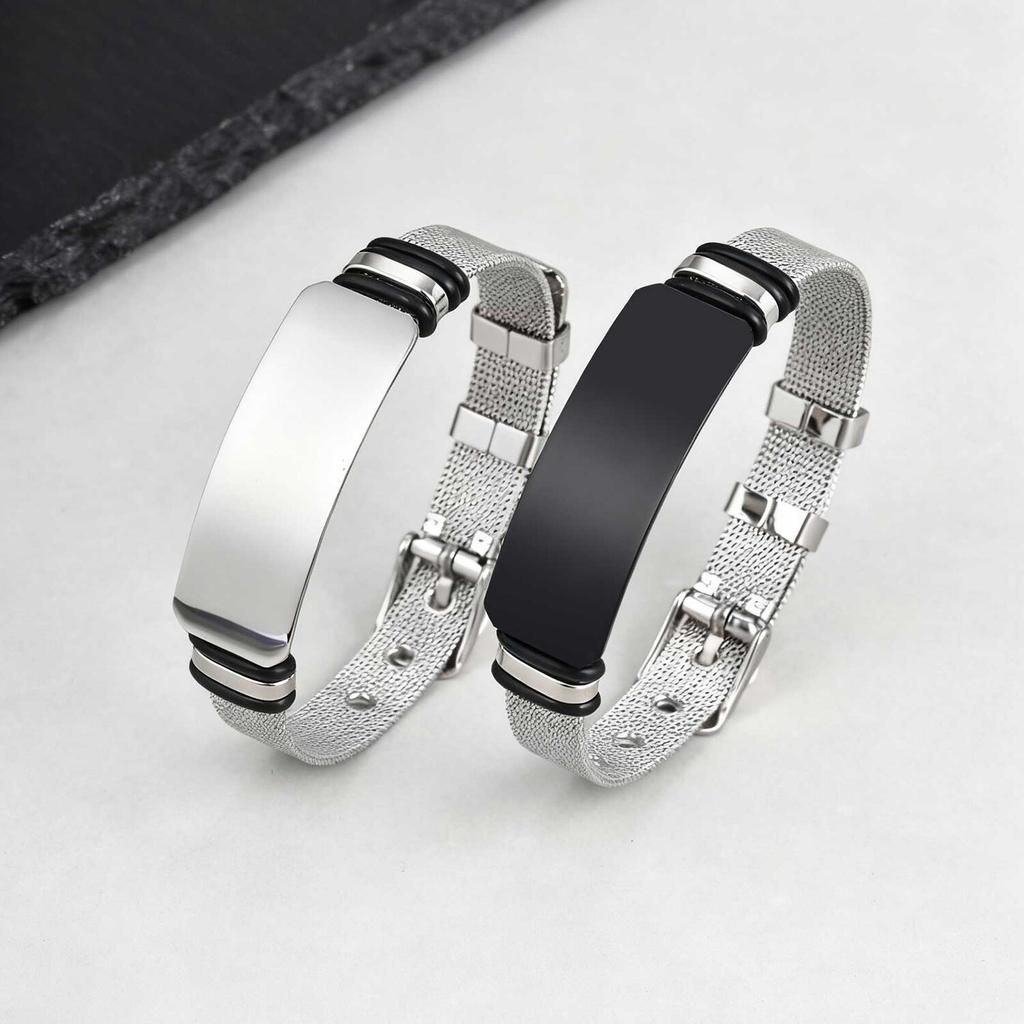 Free Custom Strap Bracelet for Teenager Boy,Back to School Season Contact Number ID Wristband,Stainless Steel Jewelry Gift