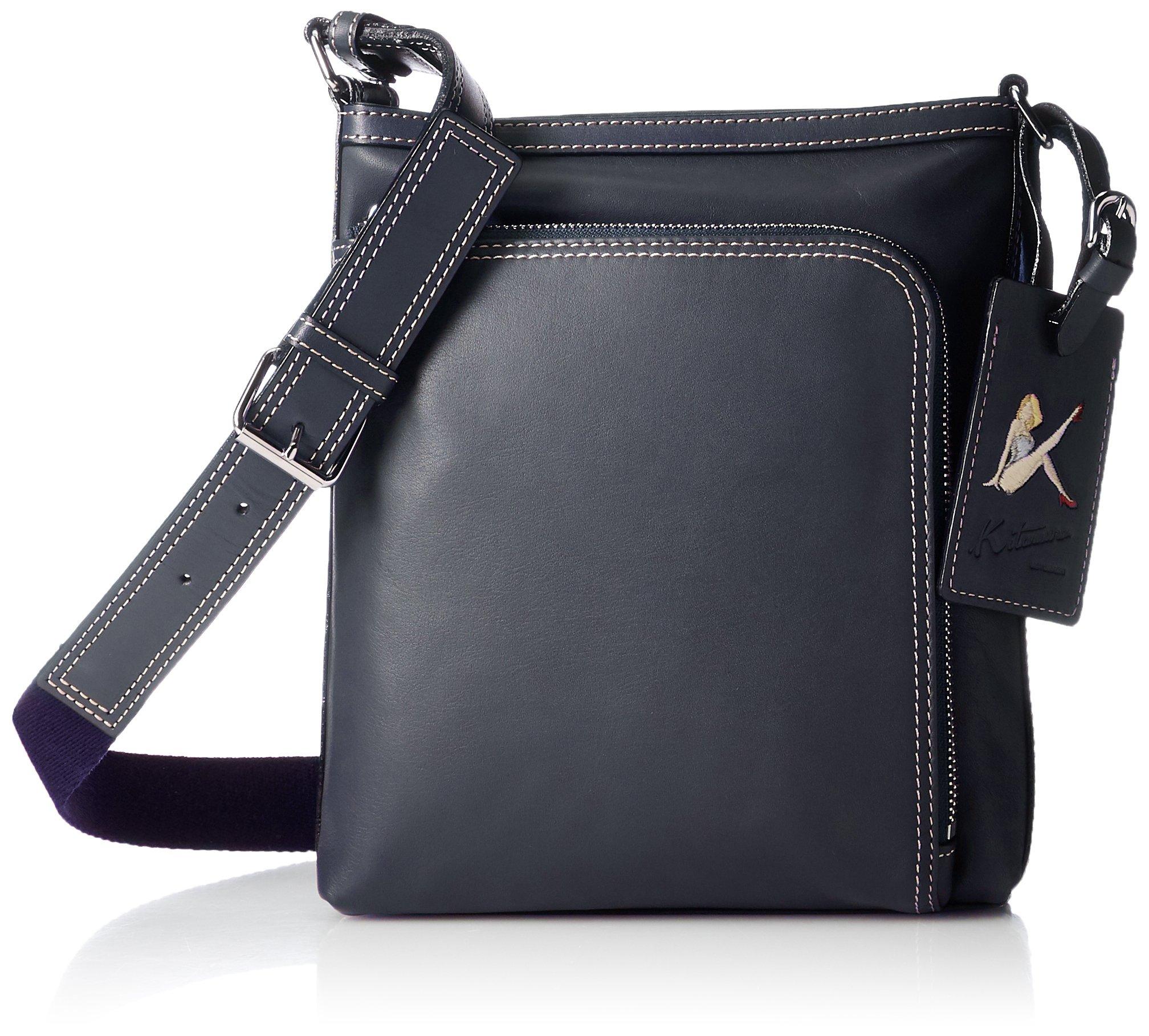 

Shoulder bag with removable name tag Dark stitch 10911 [Kitamura] D-0329 blue/Ivory [Navy]