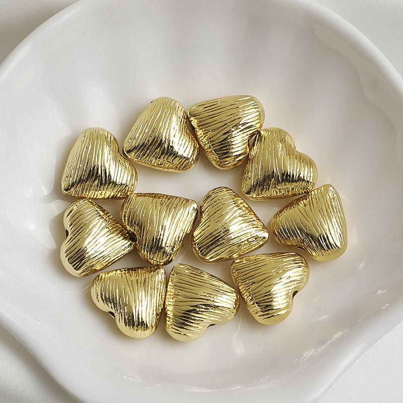 14K Gold Platiert Stern Herz Abstandshalter Perlen Halskette DIY Zubehör