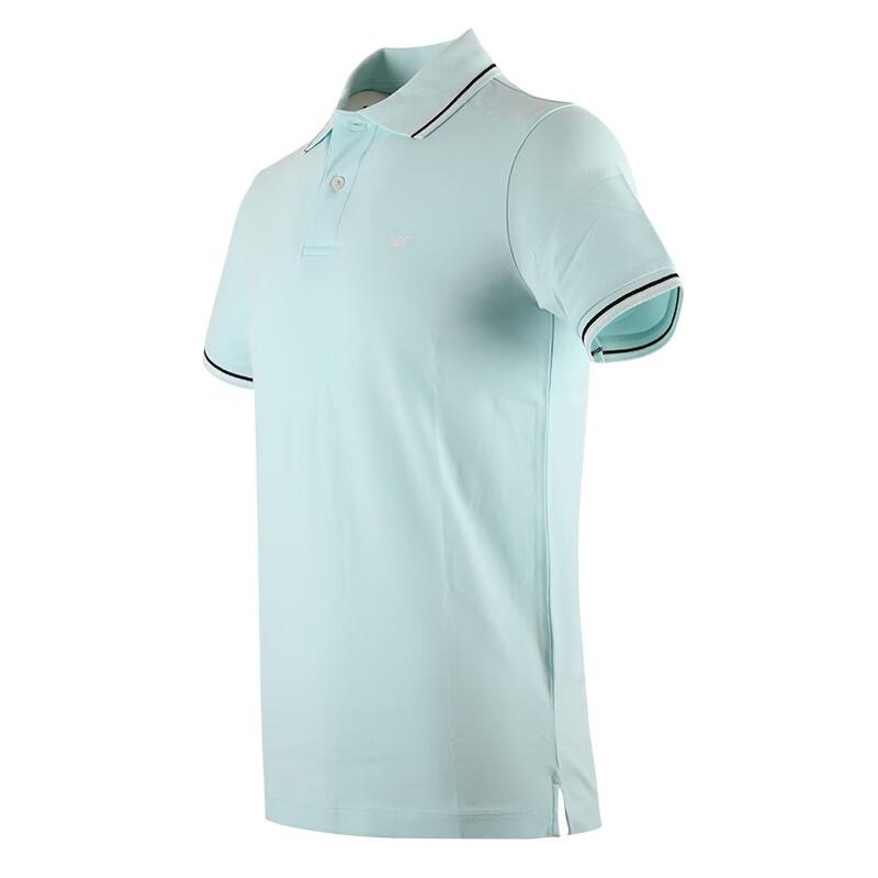 Emporio Armani Striped Pullover Straight Fit Short Sleeve Polo Shirt Men Tops Blue 8N1FB4-1JPTZ-0743
