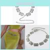 Silver Metal Waist Chain For Women With Retro Engraving And Heart Buckle
